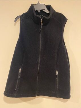 L.L.Bean Women's Black Fleece Pullover Vest